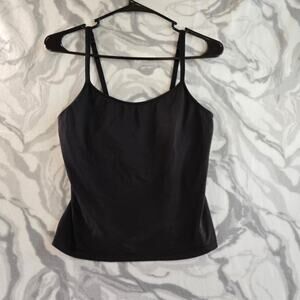 Bali Black Cropped Tank Top Nylon/Spandex Size L